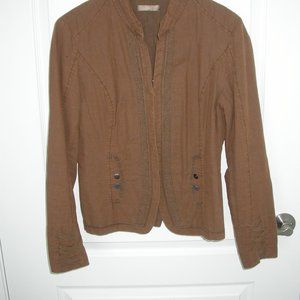 Brown Cotton Jacket with Lace and Lacing